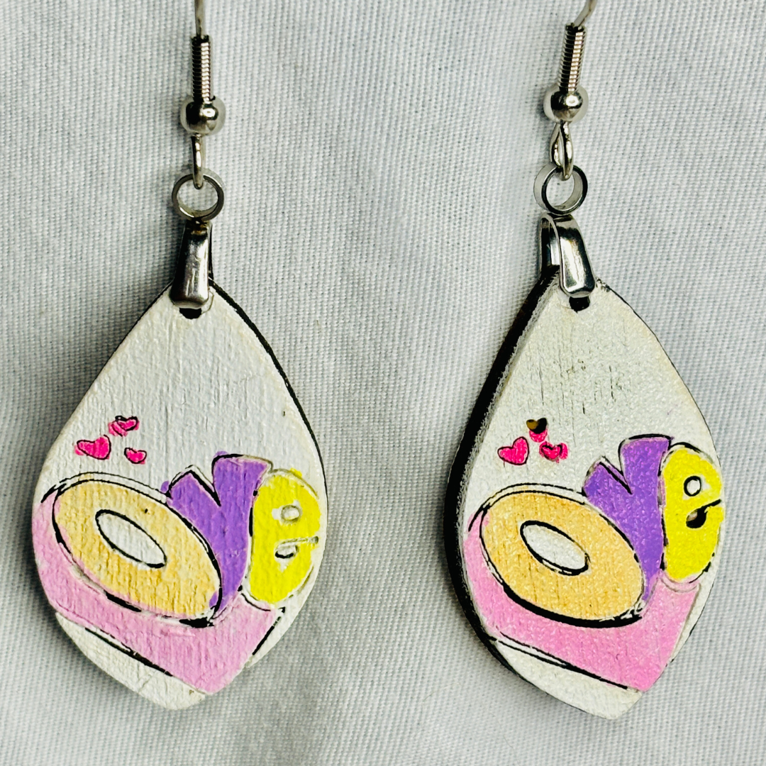 Retro 60's Love Earrings