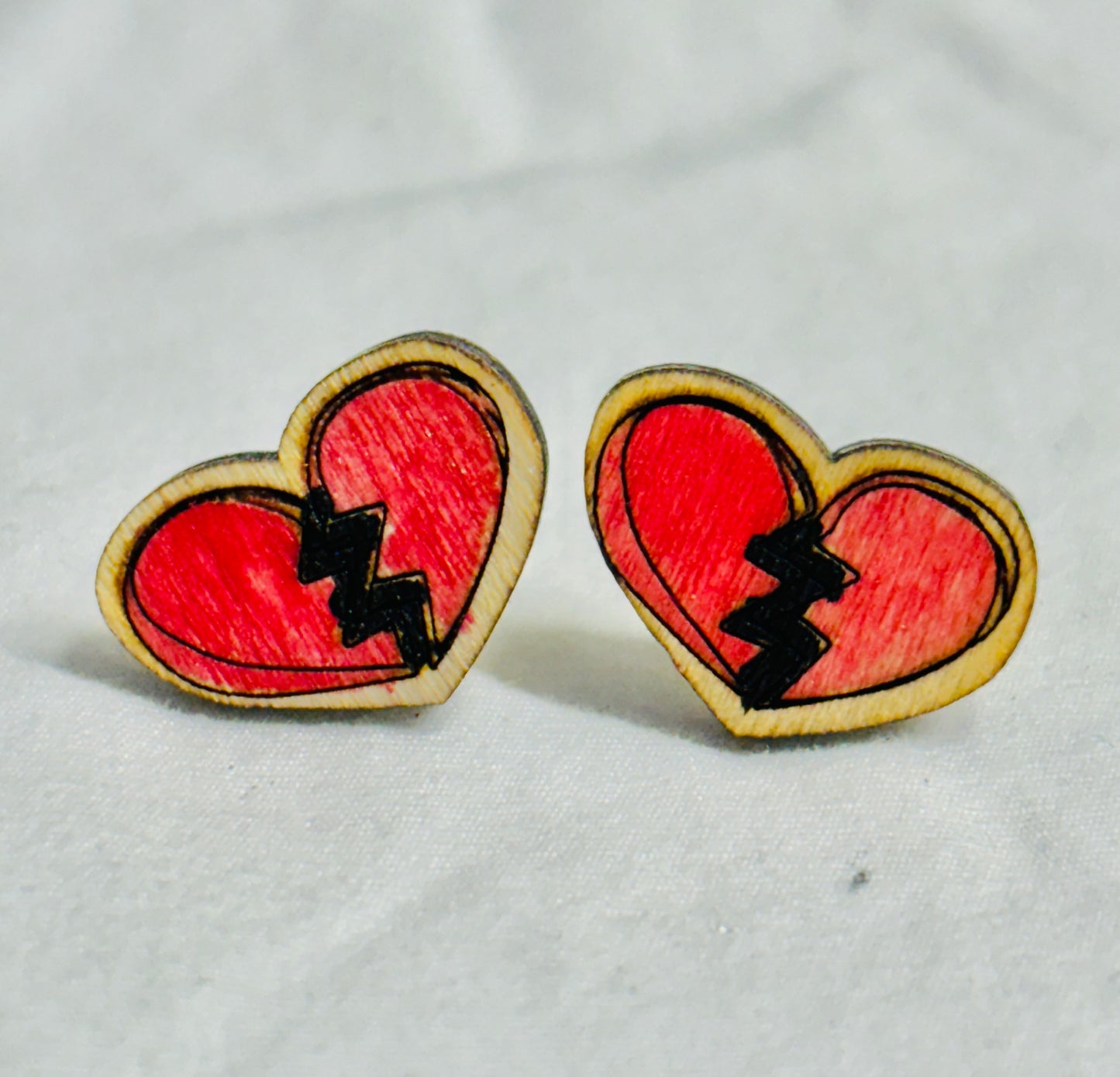 Broken Heart Stud Earrings
