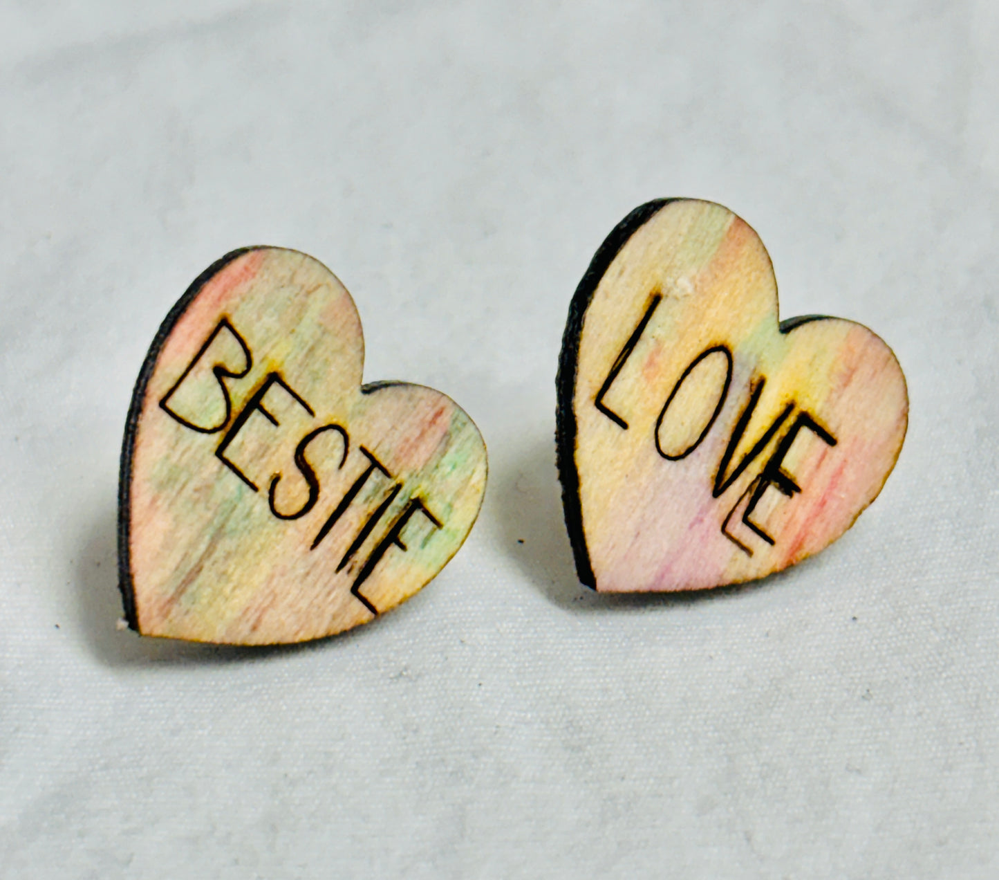Bestie Love Word Stud Earrings