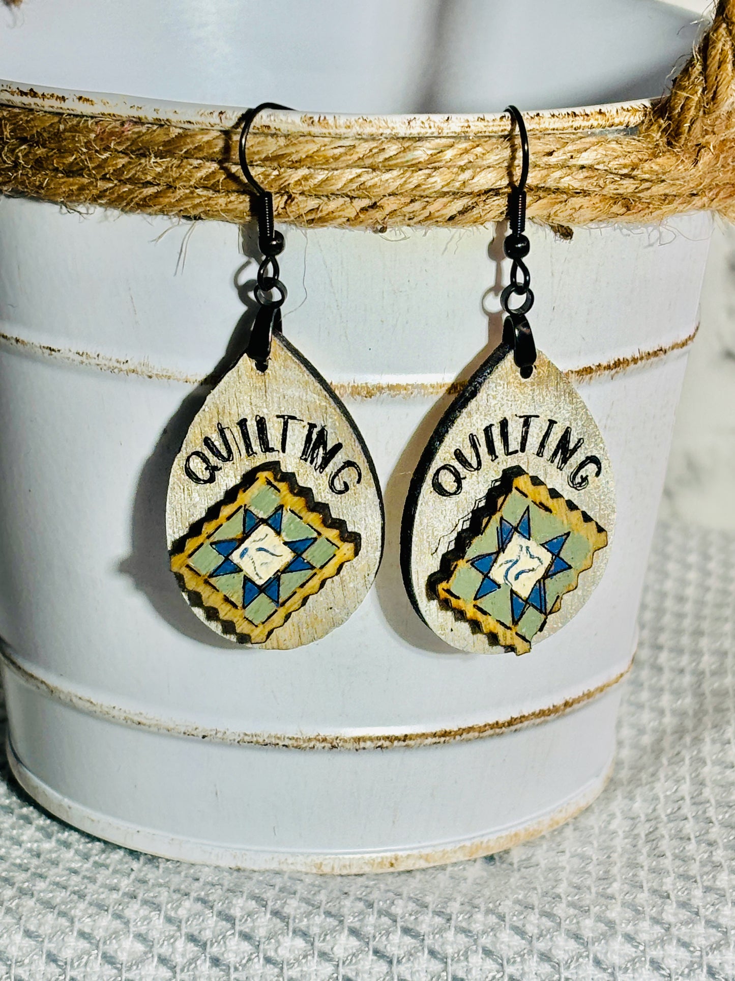 Quilting Dangle Earrings