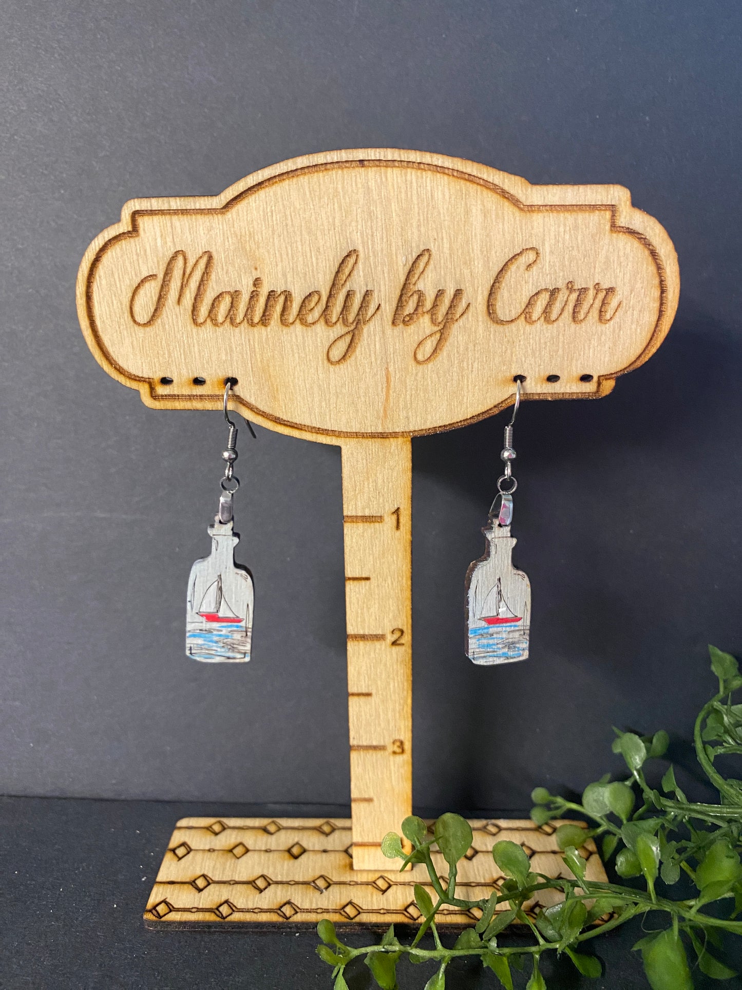 Sailboat Wooden Earrings