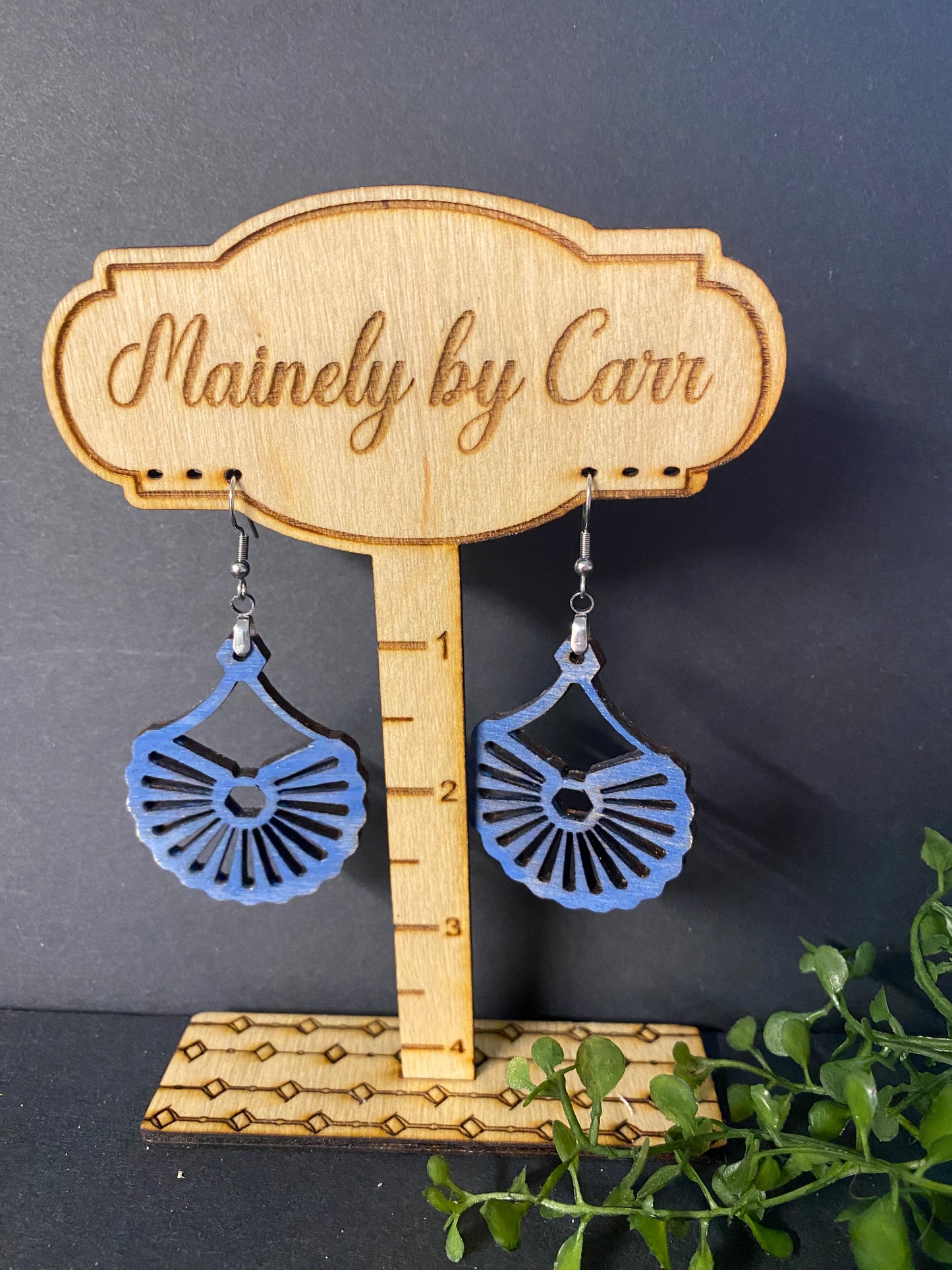 Western Floral Ring Earring in Distressed Blue