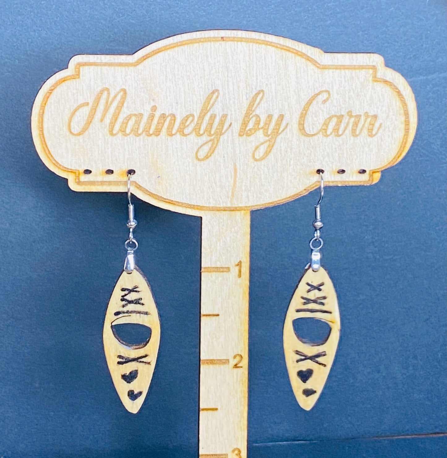 Wooden Kayak Earring