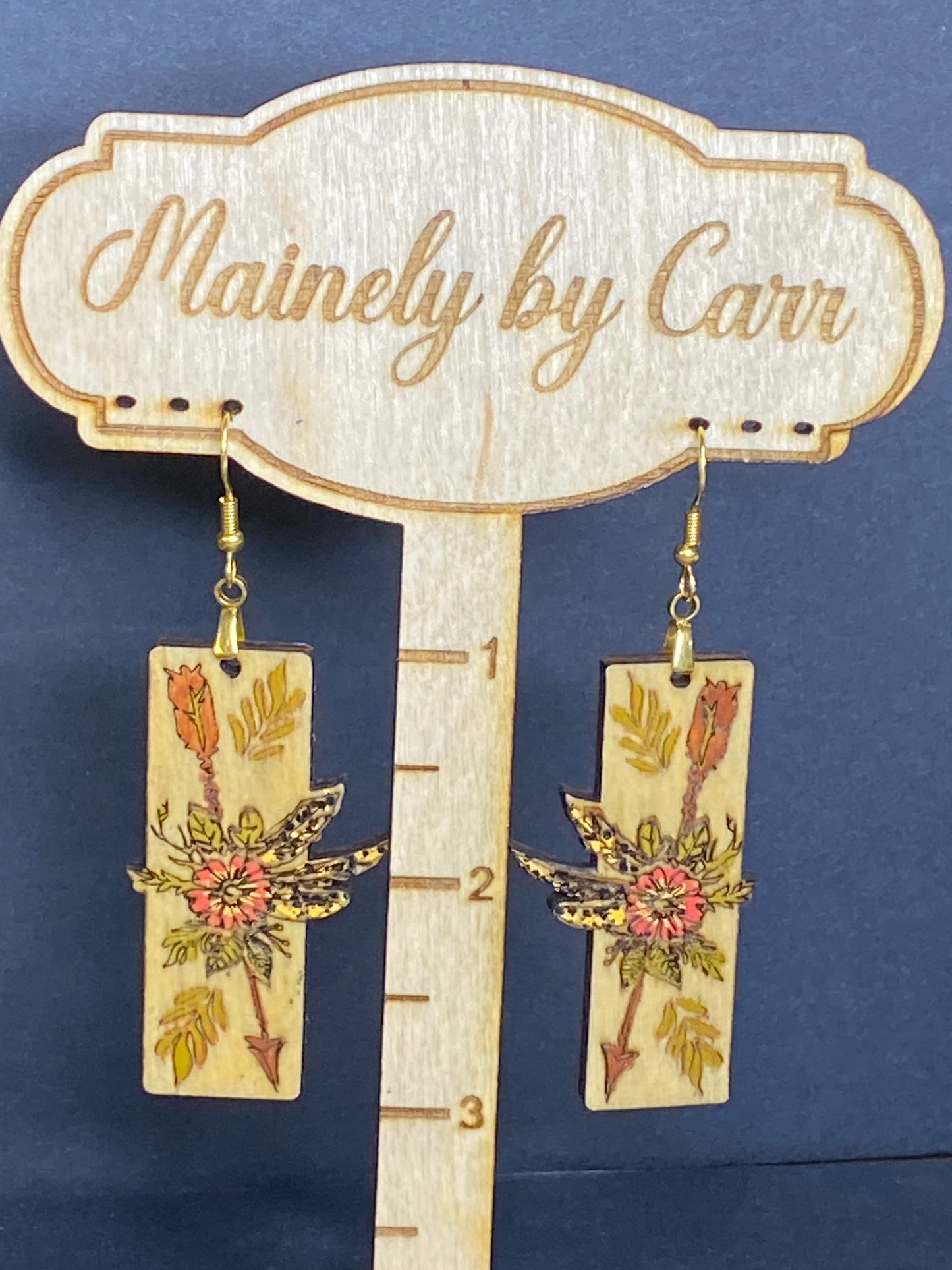 Flowers, Feathers & Arrow Earrings