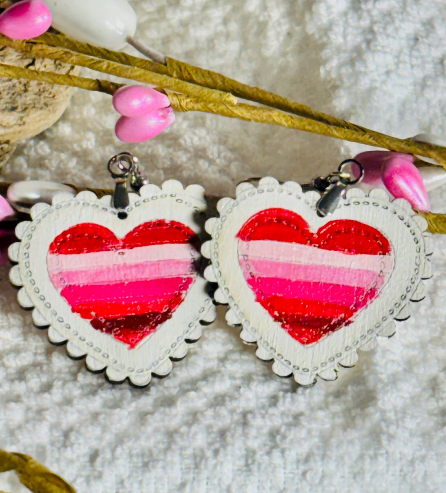 Shades of Pink Heart Earring