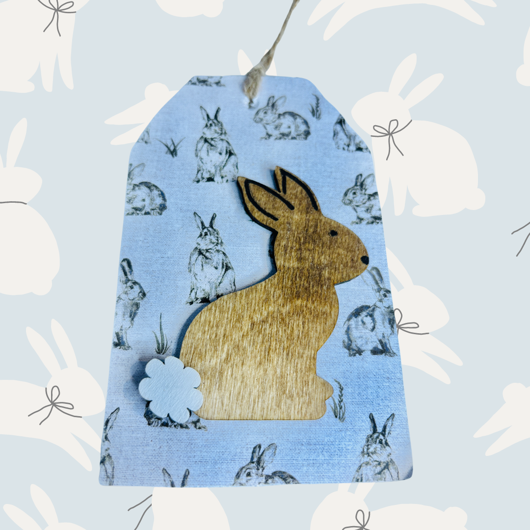 Vintage Rabbit Easter Basket Tag