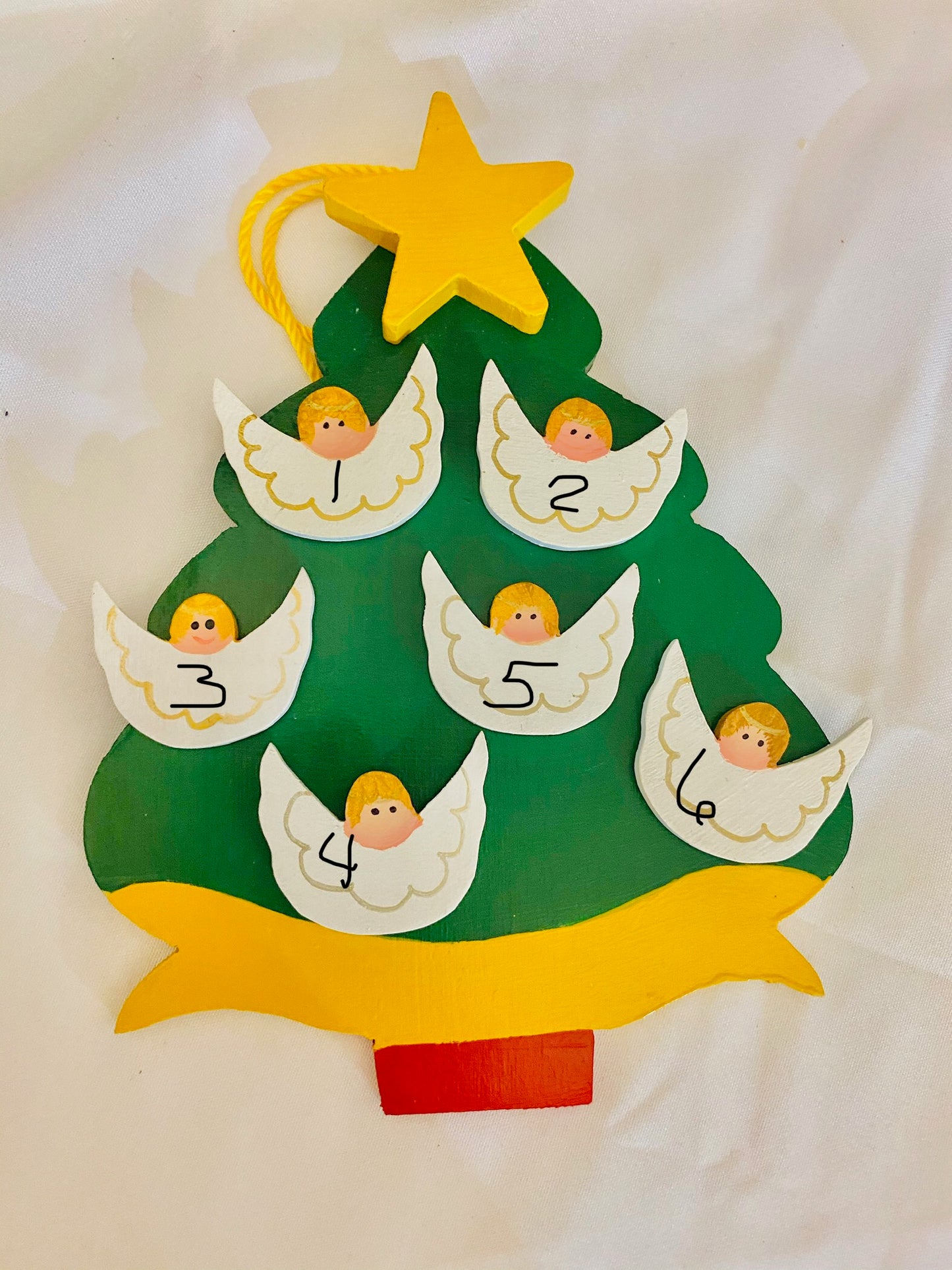 Personalized Ornament  6 Angels on a Christmas Tree 6" x 4.5"