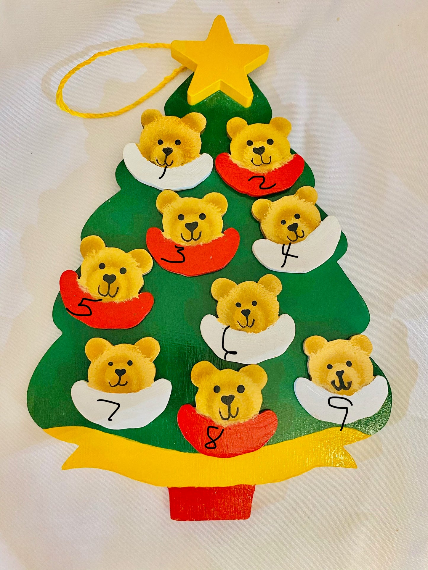 Personalized Ornament 9 Bear on a Christmas Tree 7.5" x 6"