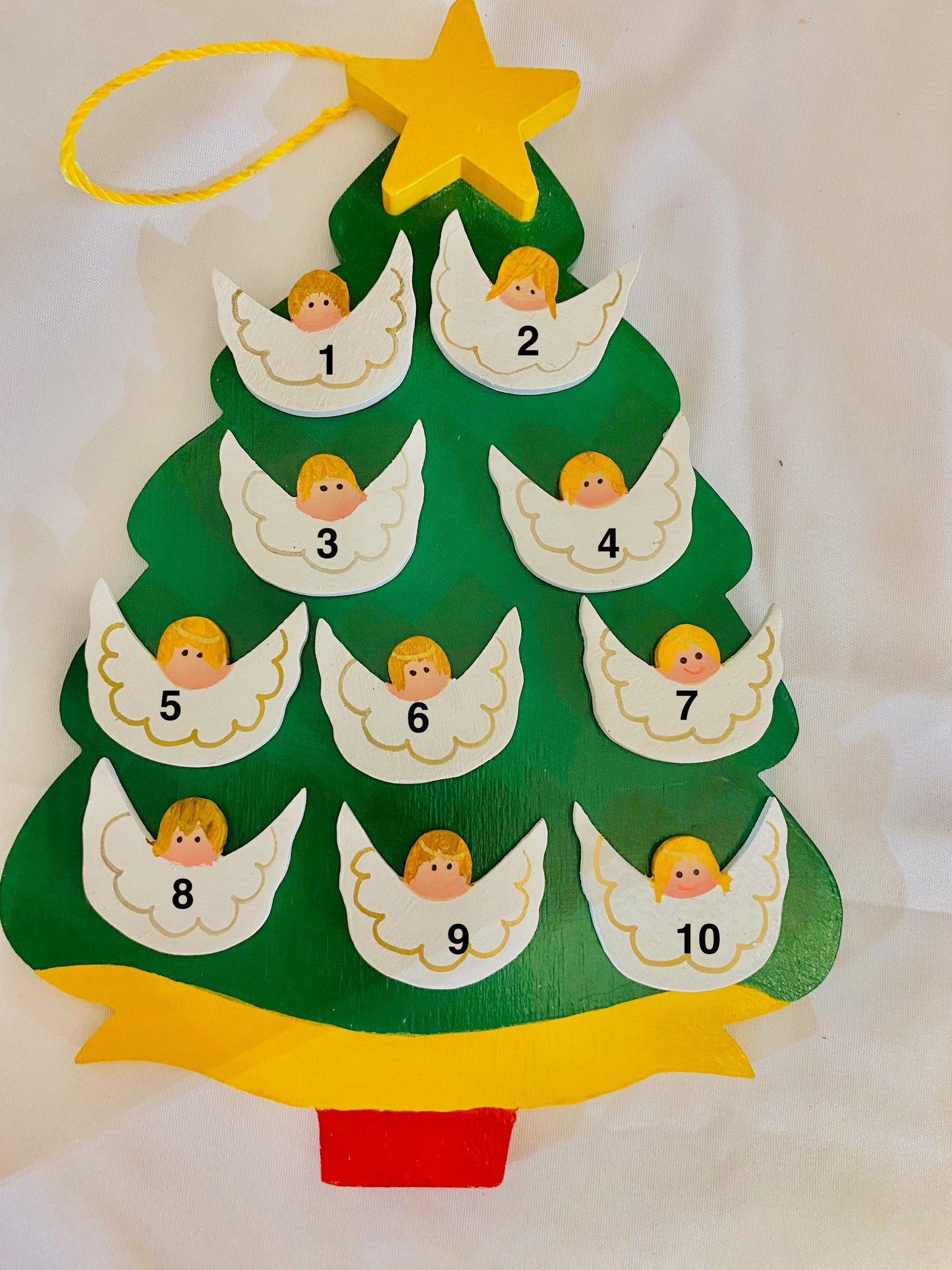 Personalized Ornament 10 Angels on a Christmas Tree  7.5" x6"