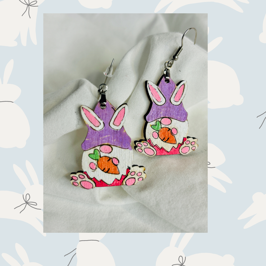 Bunny Gnome Dangle Earrings