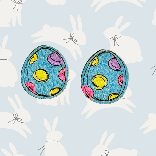 Dotted Easter Egg Stud Earrings