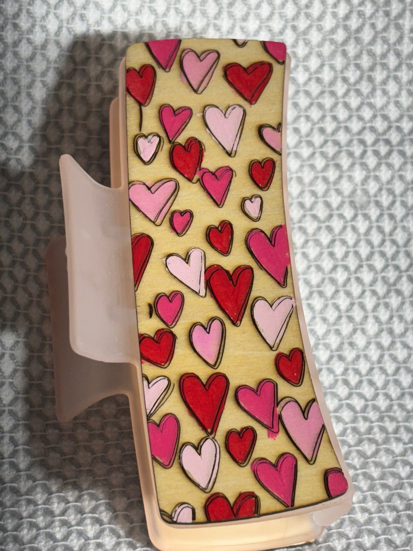 Multicolored Heart Hair Clip - 4"