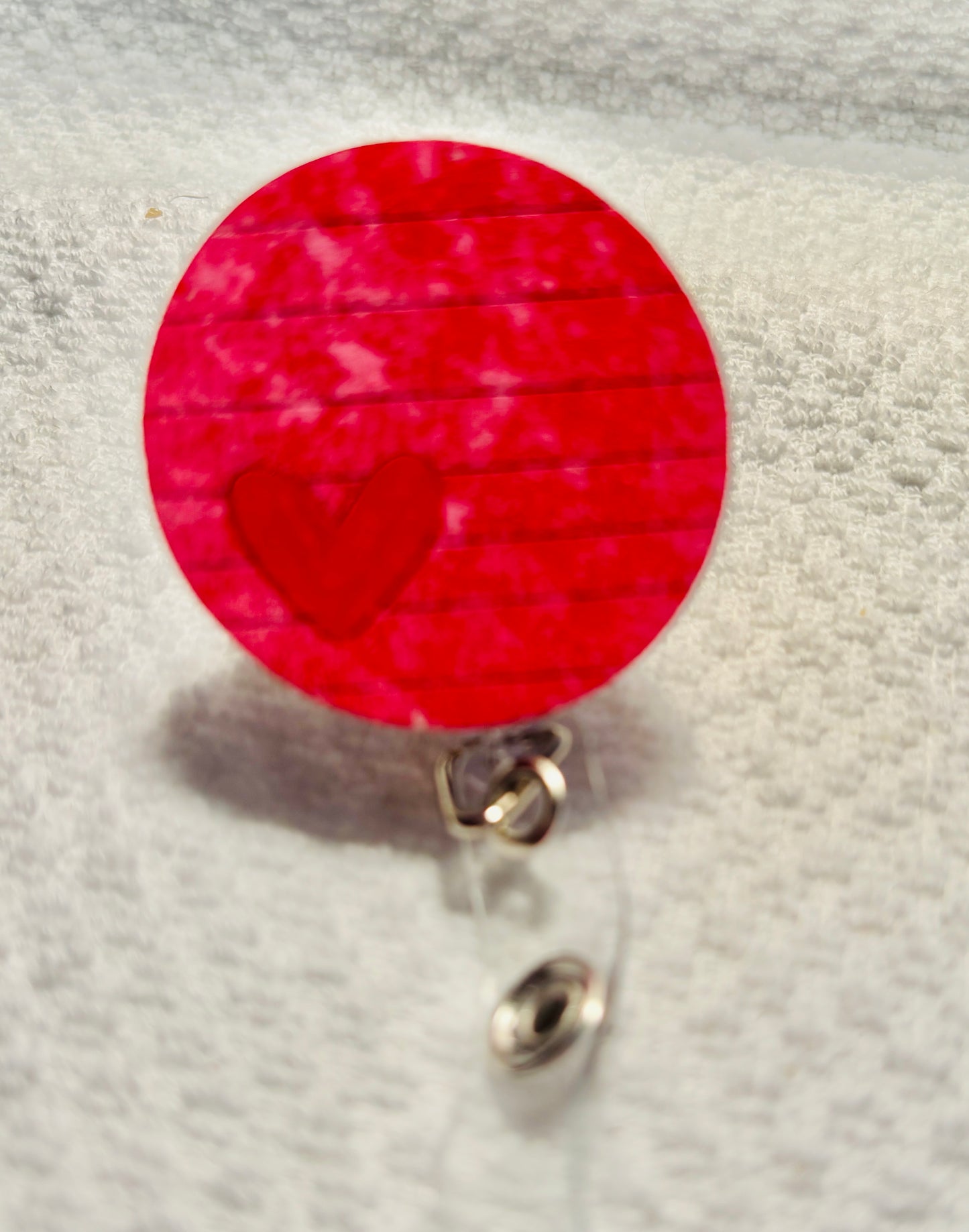 Red on Red Retractable Badge Holder