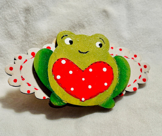 Valentine Frog Barrettee