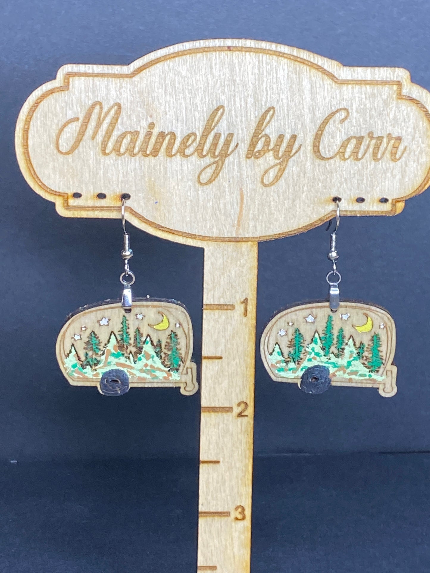 Camper Wooden  Earrings