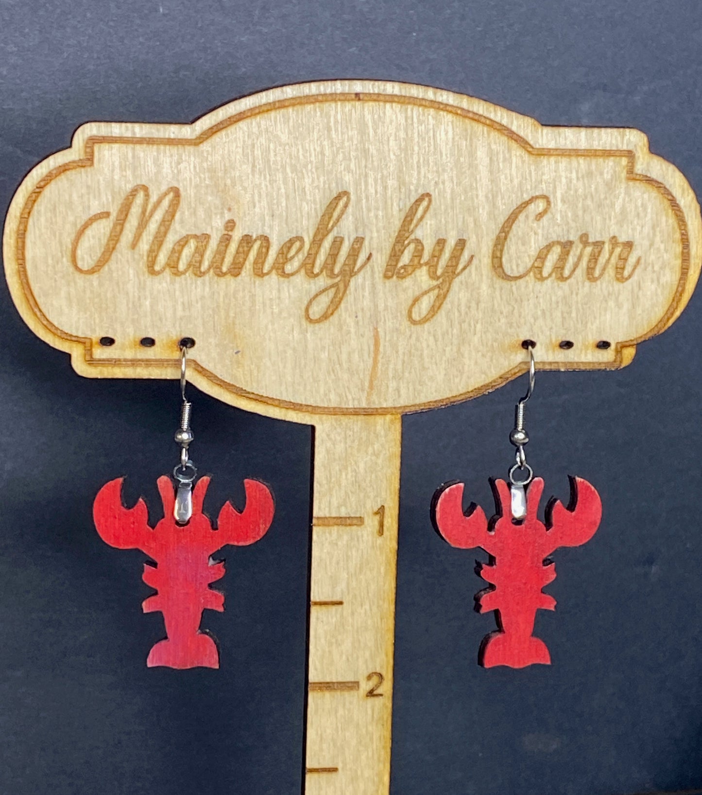 Lobster Wooden Earring