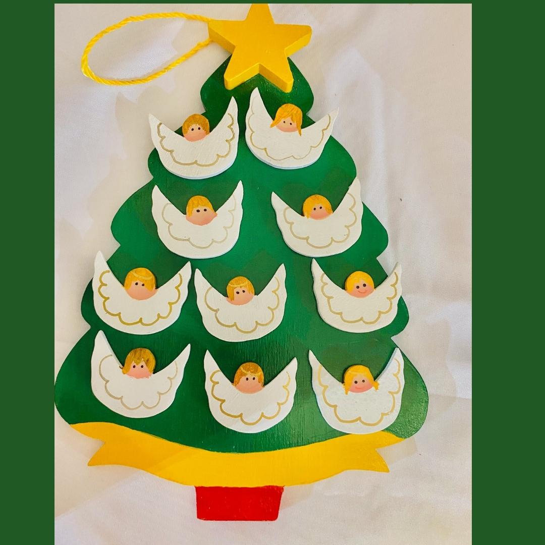 Personalized Ornament 10 Angels on a Christmas Tree  7.5" x6"
