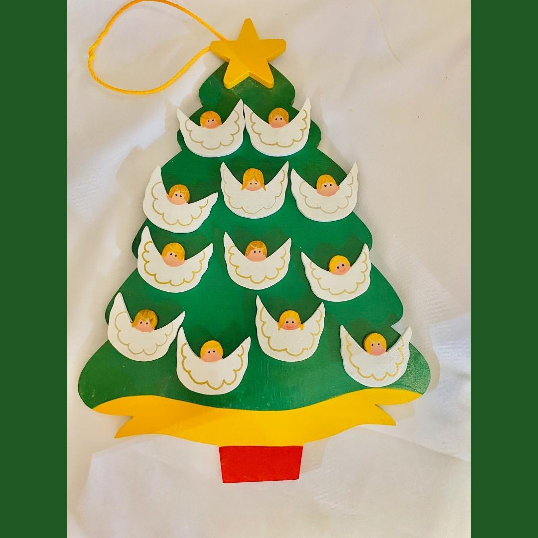 Personalized Ornament  12 Angels on a Christmas Tree 8.5" x 7"