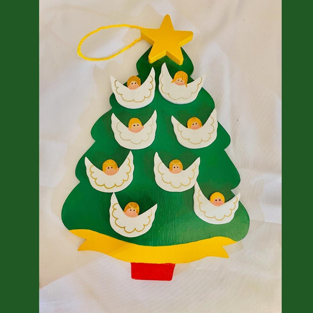 Personalized Ornament 8 Angels on a Christmas Tree  7.5" x6"