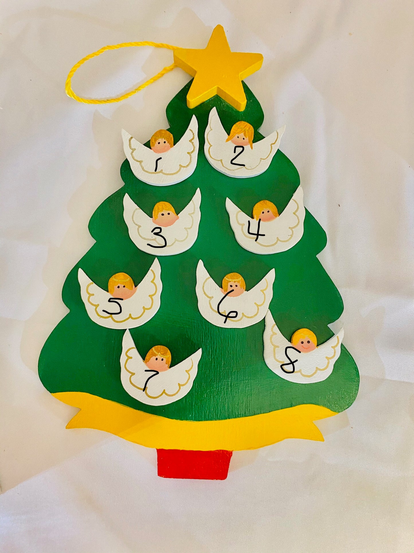 Personalized Ornament 8 Angels on a Christmas Tree  7.5" x6"