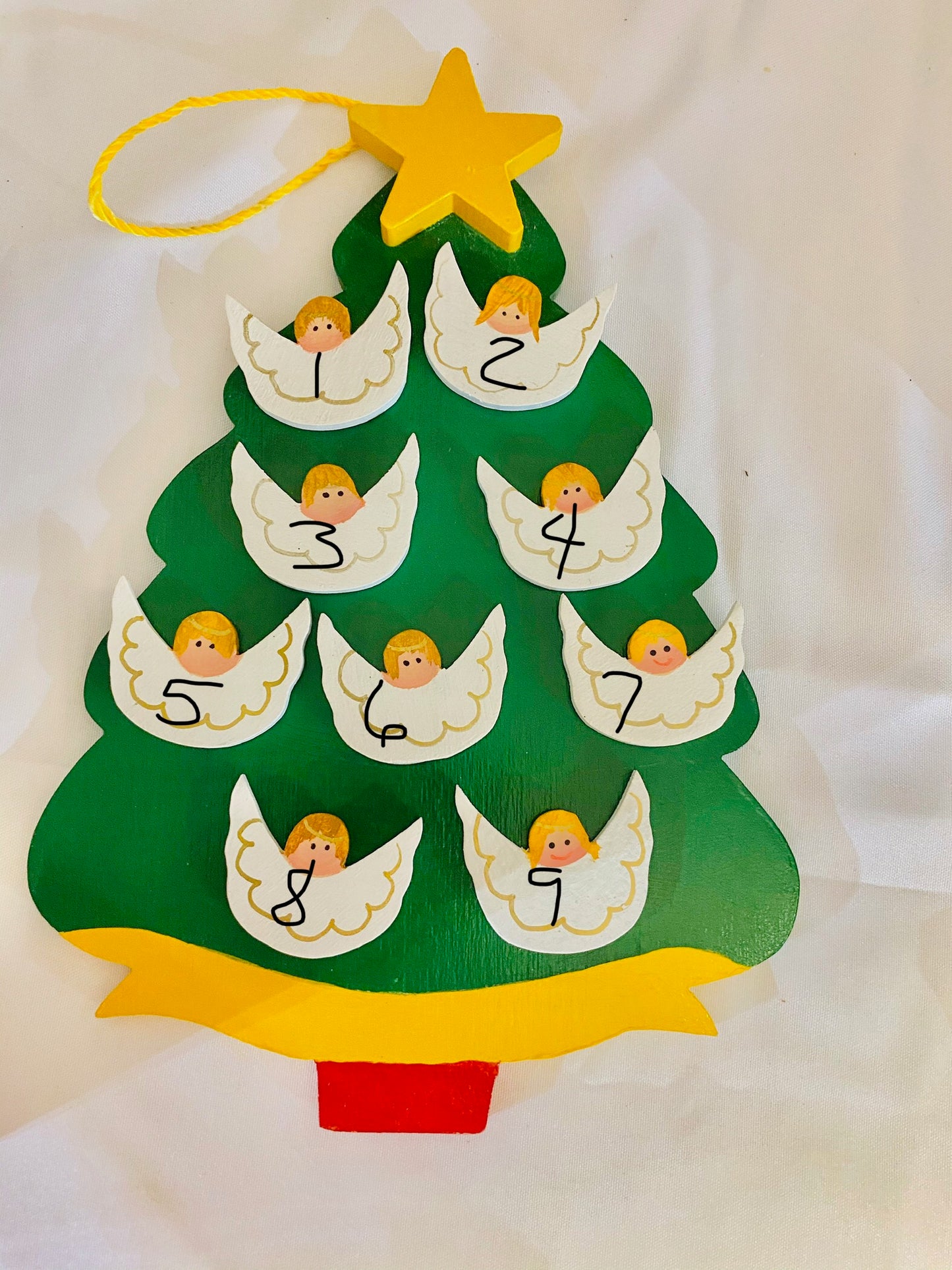 Personalized Ornament 9 Angels on a Christmas Tree  7.5" X 6"
