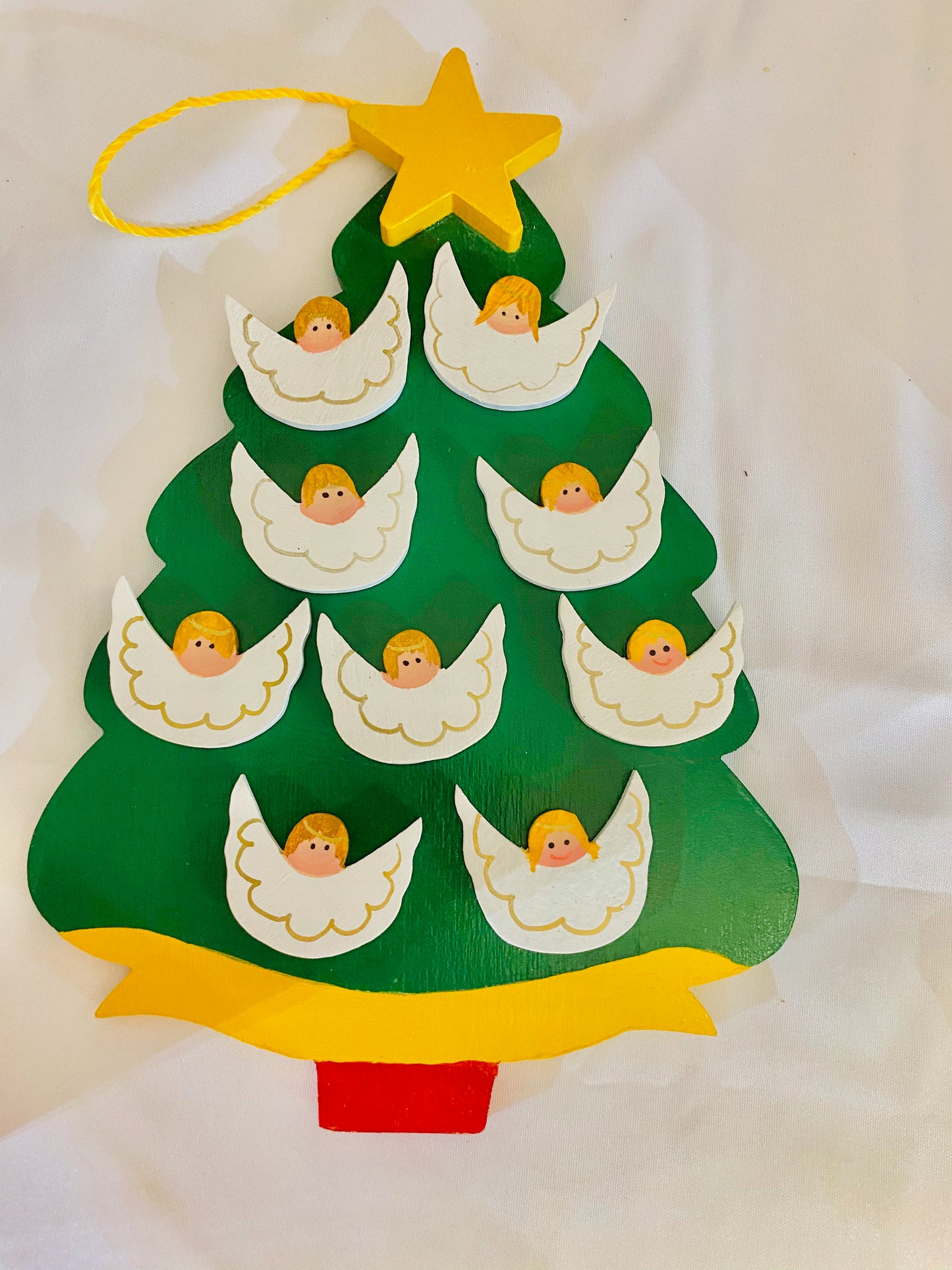 Personalized Ornament 9 Angels on a Christmas Tree  7.5" X 6"