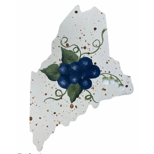 Blueberries on State of Maine Ornament