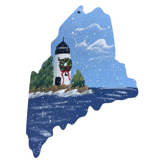 Winter Lighthouse (day) State of Maine Ornament
