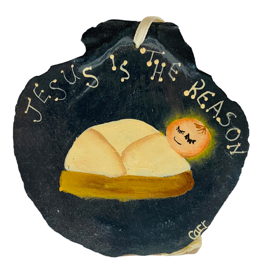 Jesus is the Reason Hand Painted on a Scallop Shell