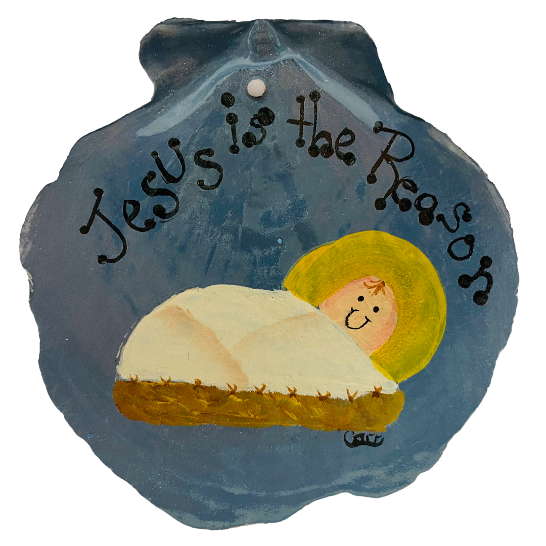 Jesus is the Reason Hand Painted on a Scallop Shell